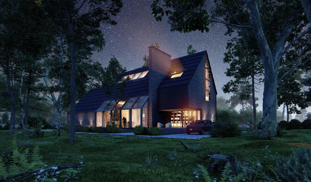 Render nhà trong rừng ban đêm - Lumion