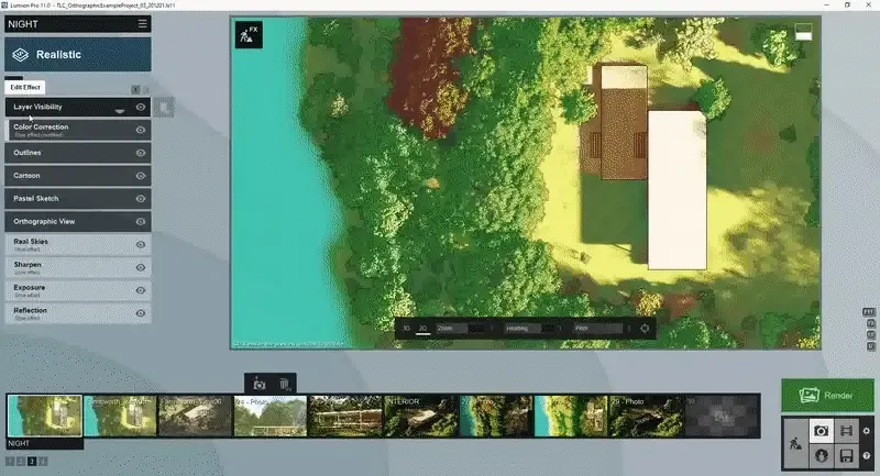 GIF Demonstrating Color Correction Priority in Lumion UI. GIF by The Lumion Collective.