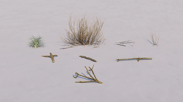 Image showing small debris models in Lumion.