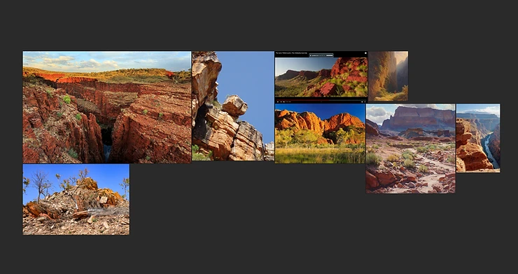 Image showing PureRef Mood board of desert environment references. Image by The Lumion Collective.