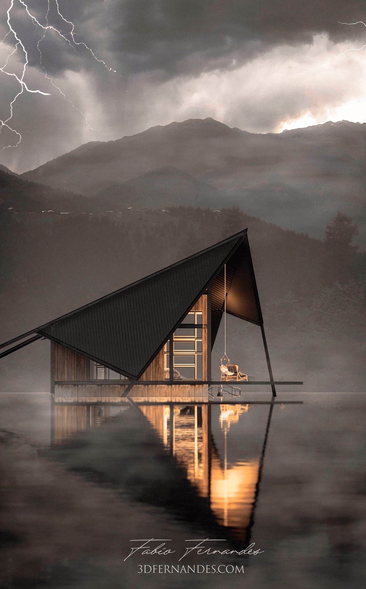 Exterior on the lake, rendered in Lumion 11.3 by 3D Fernandes.