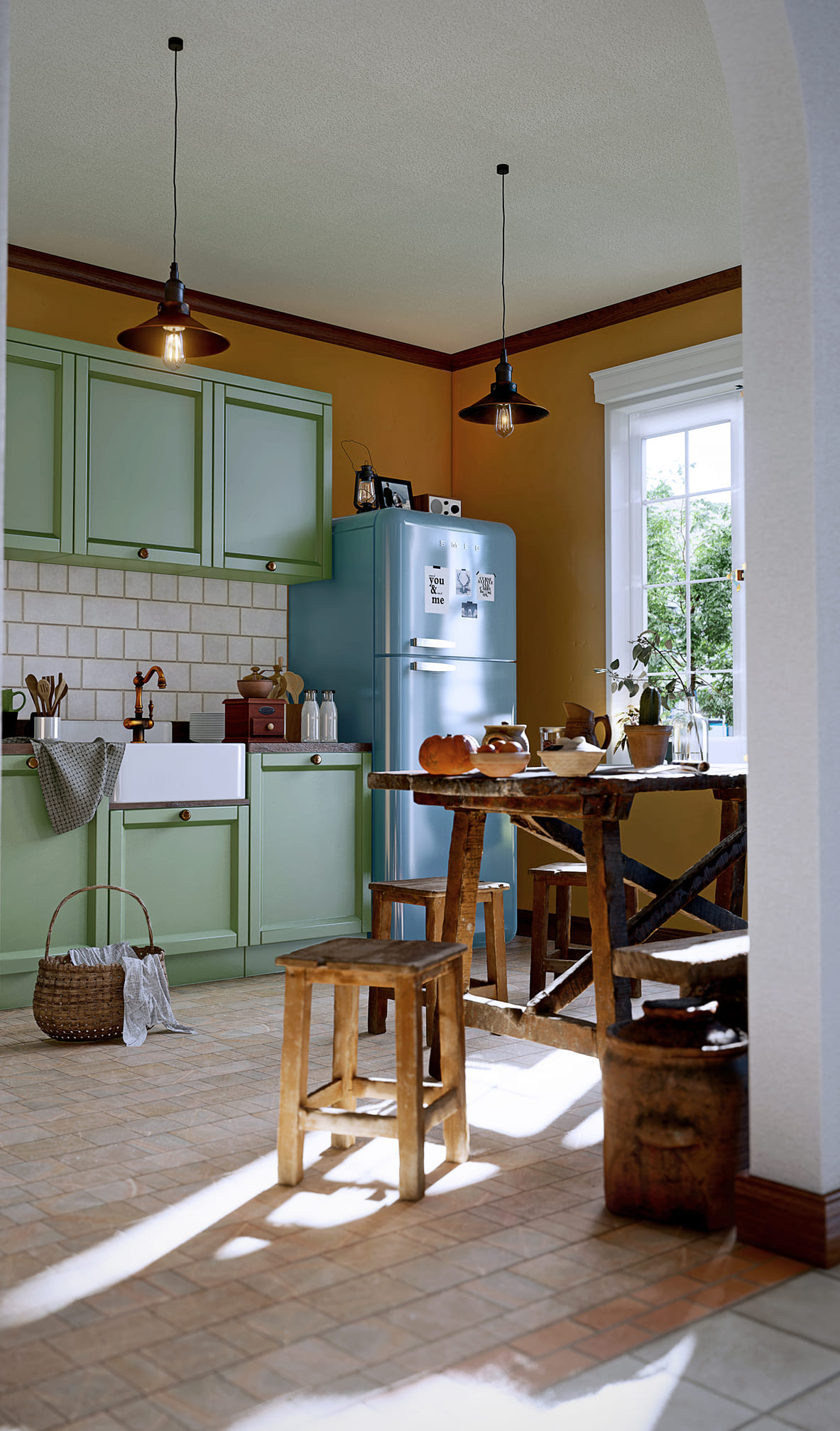 Vintage kitchen, rendered in Lumion by Aditya Pradana.