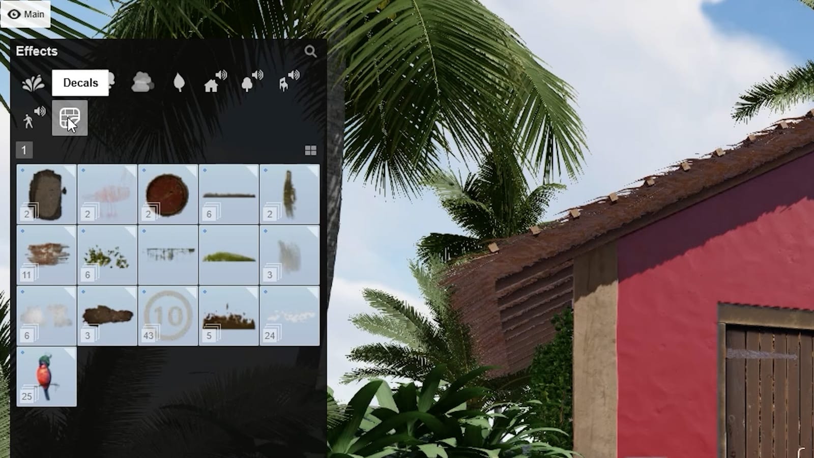 Location of built-in surface decals in Lumion